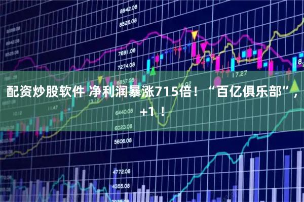 配资炒股软件 净利润暴涨715倍！“百亿俱乐部”，+1 ！